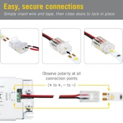 2-pin Wire To Tape Connector Cord (6-Pack) 7 2-pin Wire To Tape Connector Cord (6-Pack) -Lamp Parts armacost lighting under cabinet lighting accessories 566020 4f 1000
