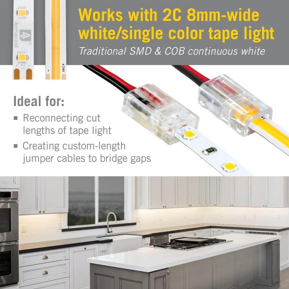2-pin Wire To Tape Connector Cord (6-Pack) 4 2-pin Wire To Tape Connector Cord (6-Pack) - Image 2