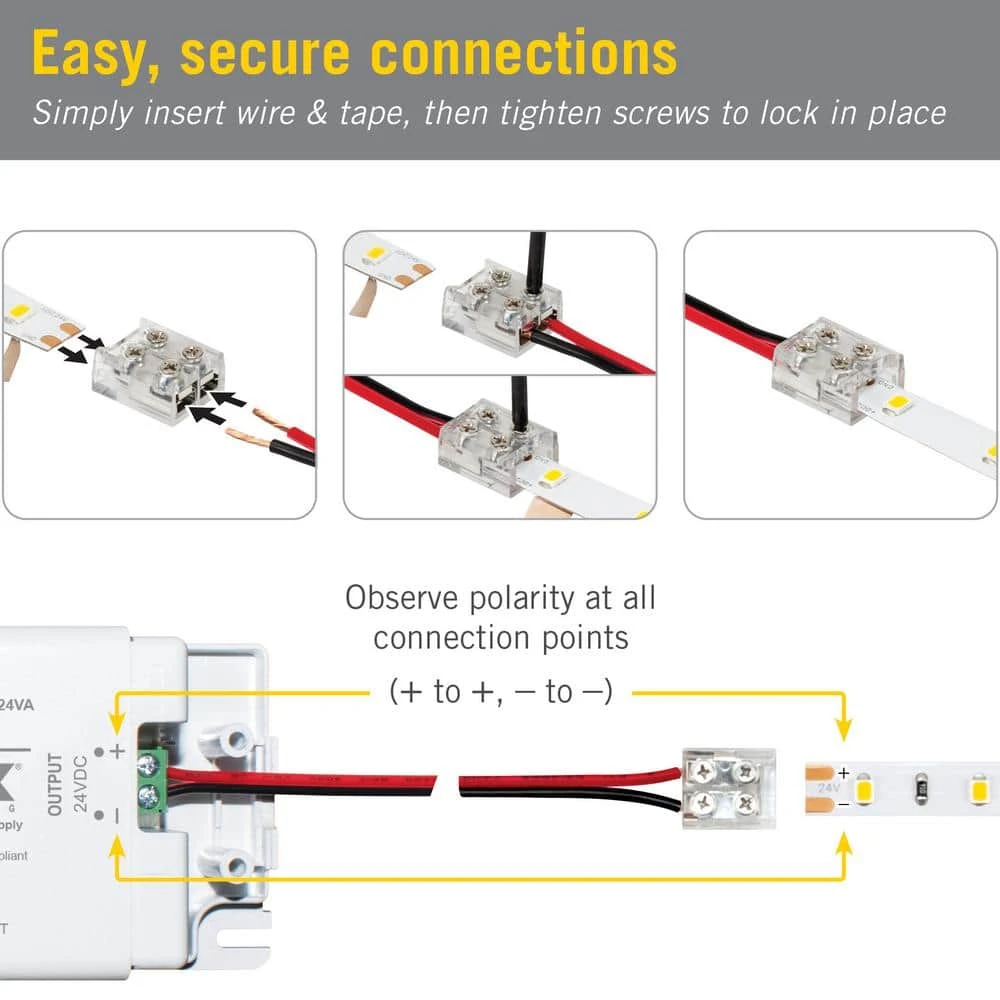 2 Pin LED Strip Light Screw Tape To Wire Connector 4 2 Pin LED Strip Light Screw Tape To Wire Connector - Image 2
