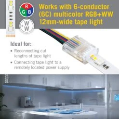 SureLock Pro 6 Pin RGB+WW LED Channel Connector Strip Light Tape To Wire Connector (6-Pack) 7 SureLock Pro 6 Pin RGB+WW LED Channel Connector Strip Light Tape To Wire Connector (6-Pack) -Lamp Parts armacost lighting under cabinet lighting accessories 760765 4f 1000