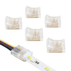 SureLock Pro 6 Pin RGB+WW LED Channel Connector Strip Light Tape To Wire Connector (6-Pack)