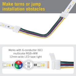 6 Pin RGB+WW LED Strip Light 6 In Tape To Tape Channel Connector (5-Pack) -Lamp Parts armacost lighting under cabinet lighting accessories 760960 1f 1000