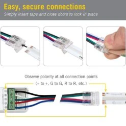5 Pin COB RGB Plus W 6 In. Tape To Tape LED Strip Light Connectors (4-Pack) -Lamp Parts armacost lighting under cabinet lighting accessories 761620 1f 1000