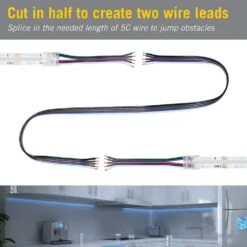 5 Pin COB RGB Plus W 6 In. Tape To Tape LED Strip Light Connectors (4-Pack) -Lamp Parts armacost lighting under cabinet lighting accessories 761620 4f 1000