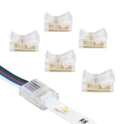 5-Pin RGB+W Multi-Color Wire To Tape Connector Cord (6-Pack)