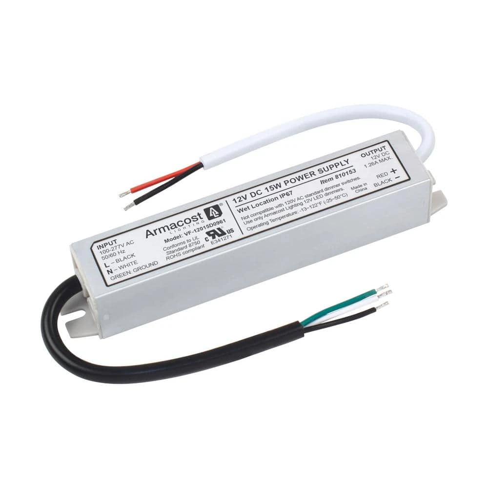 15-Watt Standard Wet Location LED Driver Power Supply 12-Volt DC Power Cord 3 15-Watt Standard Wet Location LED Driver Power Supply 12-Volt DC Power Cord