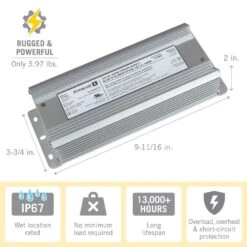 200-Watt Standard 12-Volt DC LED Transformer -Lamp Parts armacost lighting under cabinet lighting accessories 812000 4f 1000