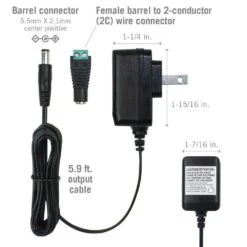 12-Watt Wall Mount Power Supply Plug 12-Volt DC Transformer -Lamp Parts armacost lighting under cabinet lighting accessories 813120 44 1000