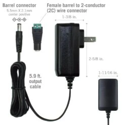 24-Watt Wall Mount Power Supply Plug 12-Volt DC Transformer -Lamp Parts armacost lighting under cabinet lighting accessories 813240 44 1000
