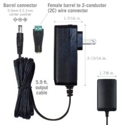 36-Watt Wall Mount Power Supply Plug 12-Volt DC Transformer 11 36-Watt Wall Mount Power Supply Plug 12-Volt DC Transformer -Lamp Parts armacost lighting under cabinet lighting accessories 813360 44 1000