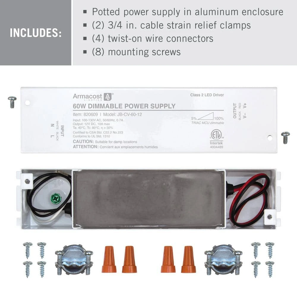60-Watt Dimmable 12-Volt DC TRIAC LED Transformer Driver With Enclosure 4 60-Watt Dimmable 12-Volt DC TRIAC LED Transformer Driver With Enclosure - Image 2