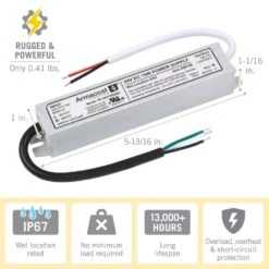 15-Watt Standard Wet Location LED Driver 24-Volt DC Transformer -Lamp Parts armacost lighting under cabinet lighting accessories 850150 4f 1000