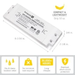 24-Watt Universal Dimmable 24-Volt DC LED Driver TRIAC Transformer -Lamp Parts armacost lighting under cabinet lighting accessories 860240 4f 1000
