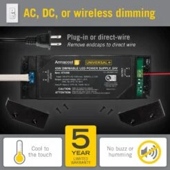 45-Watt Universal Plus 24-Volt DC Dimmable LED Driver ELV/MLV/TRIAC Transformer -Lamp Parts armacost lighting under cabinet lighting accessories 870450 44 1000
