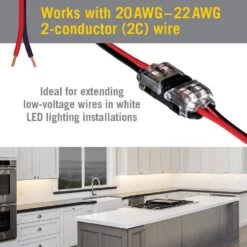 White/Single Color Wire To Wire Connector (4-Pack) -Lamp Parts armacost lighting under cabinet lighting accessories 930041 4f 1000