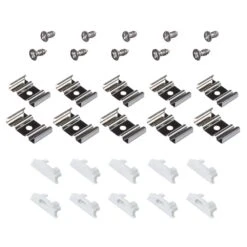 Bendable White Tape Light Channel Accessory Pack LED Mounting Hardware (10-Pack)
