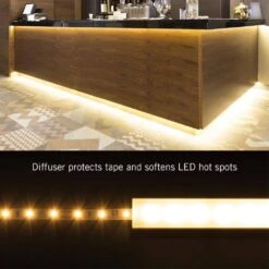 Corner Mount LED Tape Light Channel, Silver (5-Pack) -Lamp Parts armacost lighting under cabinet lighting accessories 960051 44 1000