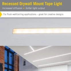 Recessed Drywall Mount LED Tape Light Channel Mounting Hardware, Silver (5-Pack) -Lamp Parts armacost lighting under cabinet lighting accessories 960060 4f 1000