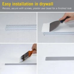 Recessed Drywall Mount LED Tape Light Channel Mounting Hardware, Silver (5-Pack) -Lamp Parts armacost lighting under cabinet lighting accessories 960060 c3 1000