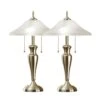Classic Cordinates 24-inch Brushed Steel Table Lamps With High Quality Hammered Glass Shades (2-Piece) -Lamp Parts artiva lamp sets 9478tx 64 1000