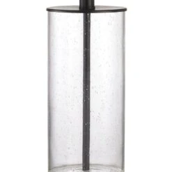 Concord 23.25 In. Black Modern Dimmable Glass Bedroom Living Room Bedside Desk Nightstand Table Lamps Set Of 2 -Lamp Parts baked black clear glass table lamps t27 bk 1f 1000