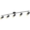 3.6 Ft. Black Integrated LED Ceiling Mounted Hardwired Track Lighting Kit With Cylinder Head