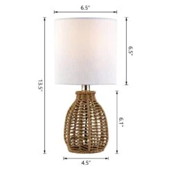 Heideman 13 In. Beige Modern Rattan Bedroom Living Room Bedside Desk Nightstand Small Table Lamps Set Of 2 10 Heideman 13 In. Beige Modern Rattan Bedroom Living Room Bedside Desk Nightstand Small Table Lamps Set Of 2 -Lamp Parts beige maxax table lamps t159 wd a0 1000