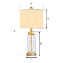 23.5 In. Beige Modern Dimmable Resin Bedroom Living Room Bedside Desk Nightstand Table Lamps USB Port (Set Of 2) -Lamp Parts beige maxax table lamps t196 wd a0 1000