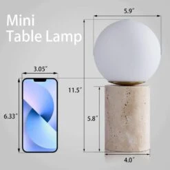 Salem 12 In. Beige Modern Stone Bedroom Living Room Bedside Desk Nightstand Small Table Lamps 18 Salem 12 In. Beige Modern Stone Bedroom Living Room Bedside Desk Nightstand Small Table Lamps -Lamp Parts beige maxax table lamps t202 bn s 1f 1000