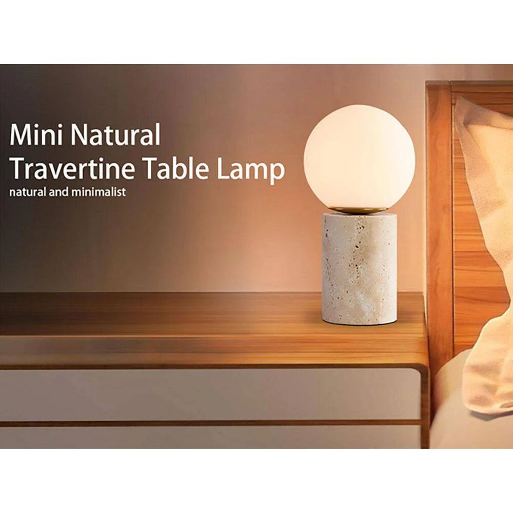 Salem 12 In. Beige Modern Stone Bedroom Living Room Bedside Desk Nightstand Small Table Lamps 10 Salem 12 In. Beige Modern Stone Bedroom Living Room Bedside Desk Nightstand Small Table Lamps - Image 8