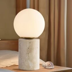 Salem 12 In. Beige Modern Stone Bedroom Living Room Bedside Desk Nightstand Small Table Lamps 20 Salem 12 In. Beige Modern Stone Bedroom Living Room Bedside Desk Nightstand Small Table Lamps -Lamp Parts beige maxax table lamps t202 bn s fa 1000