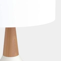 Salem 23 In. Beige Modern Ceramic Bedroom Living Room Bedside Desk Nightstand Table Lamps -Lamp Parts beige maxax table lamps t207 wh s 1d 1000