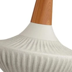 Salem 23 In. Beige Modern Ceramic Bedroom Living Room Bedside Desk Nightstand Table Lamps -Lamp Parts beige maxax table lamps t207 wh s 66 1000