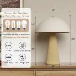 Adair 18 In. Beige Modern Ceramic Bedroom Living Room Bedside Desk Nightstand Small Table Lamps -Lamp Parts beige maxax table lamps t211 lor s c3 1000