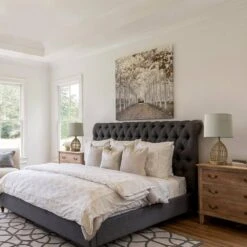 Heideman 22 In. Beige Modern Rattan Bedroom Living Room Bedside Desk Nightstand Table Lamps USB Port -Lamp Parts beige maxax table lamps t254 wg s 1f 1000