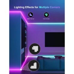 16 Ft. Hardwired Smart Integrated LED Strip Lights, RGBCW LED Strip Light Work With Alexa Smart Color Segmented Control -Lamp Parts bibivis led strip lights am7r 8r3 1f 1000