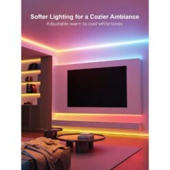 16 Ft. Hardwired Smart Integrated LED Strip Lights, RGBCW LED Strip Light Work With Alexa Smart Color Segmented Control -Lamp Parts bibivis led strip lights am7r 8r3 40 1000