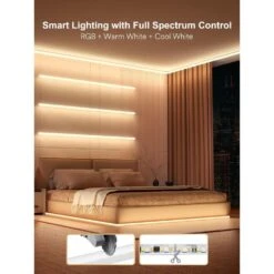 16 Ft. Hardwired Smart Integrated LED Strip Lights, RGBCW LED Strip Light Work With Alexa Smart Color Segmented Control -Lamp Parts bibivis led strip lights am7r 8r3 c3 1000