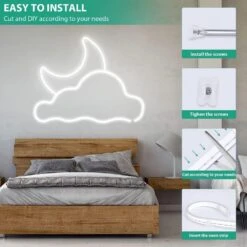 16.4 Ft. White Hardwired Integrated LED Strip Light, Waterproof Neon Strip Silicone Neon Rope Light For Kitchen Bedroom -Lamp Parts bibivis led strip lights da4l 1c7 4f 1000