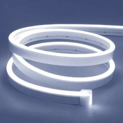 16.4 Ft. White Hardwired Integrated LED Strip Light, Waterproof Neon Strip Silicone Neon Rope Light For Kitchen Bedroom