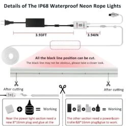 65.6 Ft. Hardwired RGB Integrated LED Strip Lights, Outdoor IP67 Waterproof Music Syncing Flexible DIY Design For Gaming -Lamp Parts bibivis led strip lights kg4s 8b5 1f 1000