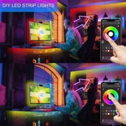 100 Ft. Hardwired Waterproof IP68 Outdoor Integrated LED Strip Lights, RGB Rope Lights Music Sync With Remote And App -Lamp Parts bibivis led strip lights lb89 j2t 4f 1000