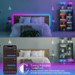 100 Ft. Hardwired Waterproof IP68 Outdoor Integrated LED Strip Lights, RGB Rope Lights Music Sync With Remote And App -Lamp Parts bibivis led strip lights lb89 j2t c3 1000