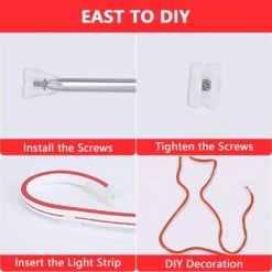 16.4 Ft. Yellow White Hardwired Integrated LED Strip Light, Waterproof Neon Strip Silicone Neon Rope Light For Kitchen -Lamp Parts bibivis led strip lights op5k 3m0 4f 1000