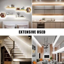 16.4 Ft. ‎AC/DC 6500K Dimmable Daylight White Hardwired Integrated Led Strip Lights With RF Remote, Adhesive Tape Light -Lamp Parts bibivis led strip lights ro01 s6y 44 1000