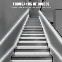 16.4 Ft. ‎AC/DC 6500K Dimmable Daylight White Hardwired Integrated Led Strip Lights With RF Remote, Adhesive Tape Light -Lamp Parts bibivis led strip lights ro01 s6y c3 1000