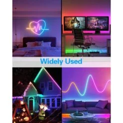 16.4 Ft. IP65 Hardwired Addressable Neon Integrated LED Strip Lights, Programmable Digital RGB IC LED Pixels Strip Light -Lamp Parts bibivis led strip lights ru2o 9z1 1f 1000