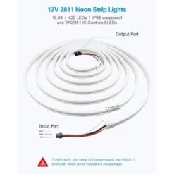 16.4 Ft. IP65 Hardwired Addressable Neon Integrated LED Strip Lights, Programmable Digital RGB IC LED Pixels Strip Light -Lamp Parts bibivis led strip lights ru2o 9z1 40 1000