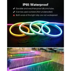 16.4 Ft. IP65 Hardwired Addressable Neon Integrated LED Strip Lights, Programmable Digital RGB IC LED Pixels Strip Light -Lamp Parts bibivis led strip lights ru2o 9z1 4f 1000