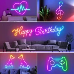20 Ft. Hardwired Flexible Integrated LED Strip Lights Control With App/Remote, Music Sync Gaming Neon Rope Light -Lamp Parts bibivis led strip lights sz5k 7g0 31 1000